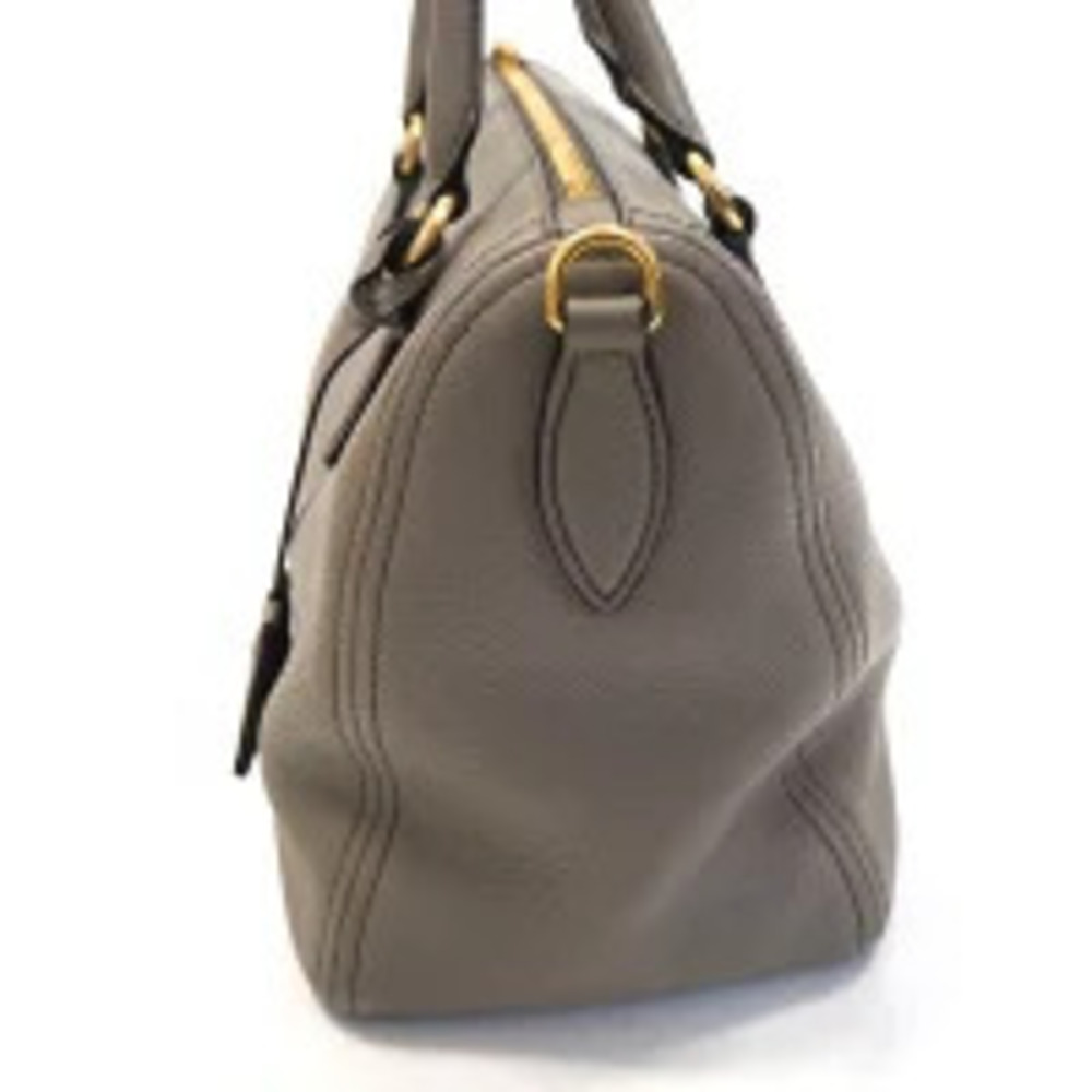 Prada Handbag Shoulder Bag Leather ARGILLA Gray - Picture 4 of 9